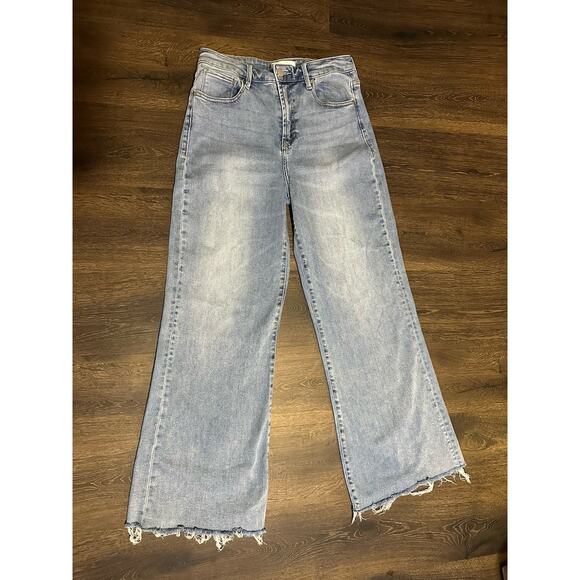 Dear John Jeans Fiona Hight Rise Wide Leg Size 28 Light Blue Stretch Denim - Picture 1 of 13